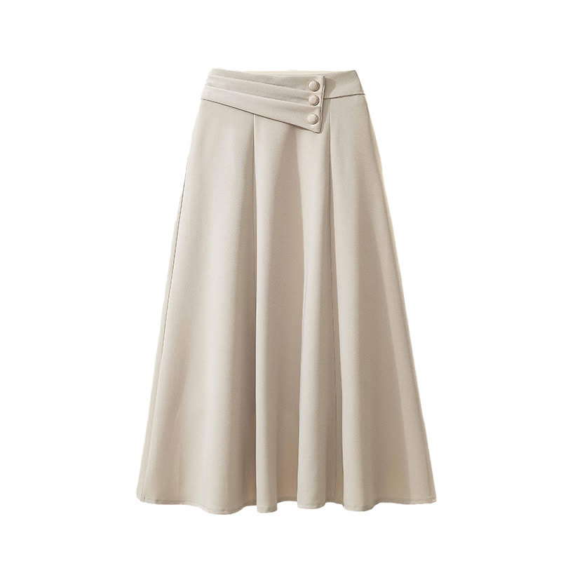 Elegant Button Front Skirt