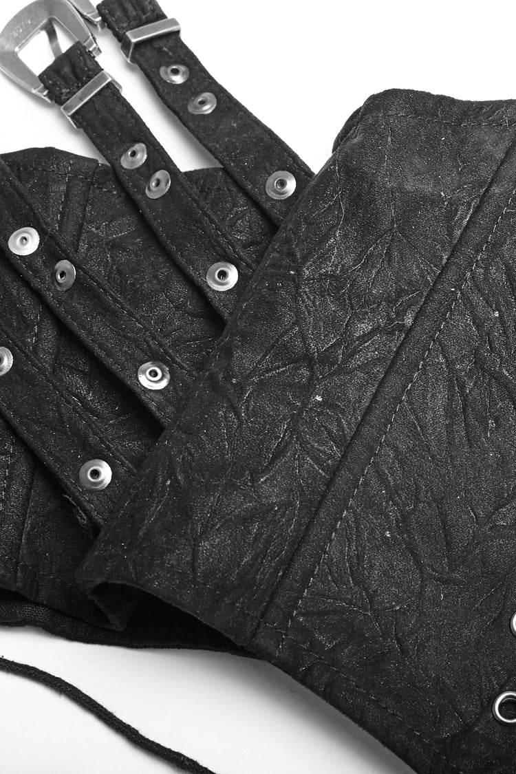 Black Nailhead Clasp Girdle Steampunk for Women