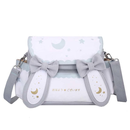 Moon Star Print Bunny Ears Bow Decor Crossbody Bag