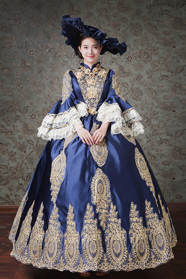 Half Flared Sleeve High-Waisted Hollow Embroidery Victorian Dress