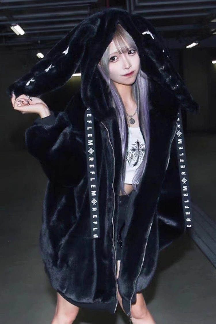 Hooded Punk Coat with Rabbit Ears