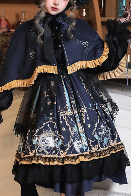 Gothic Lace Ruffle Long Sleeve Lolita OP Dress