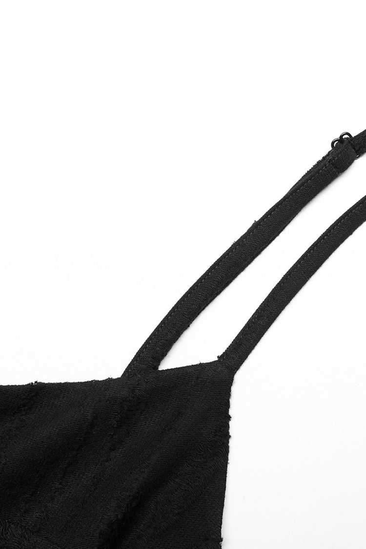 Obsidian Stitching Asymmetrical Mesh Punk Dress
