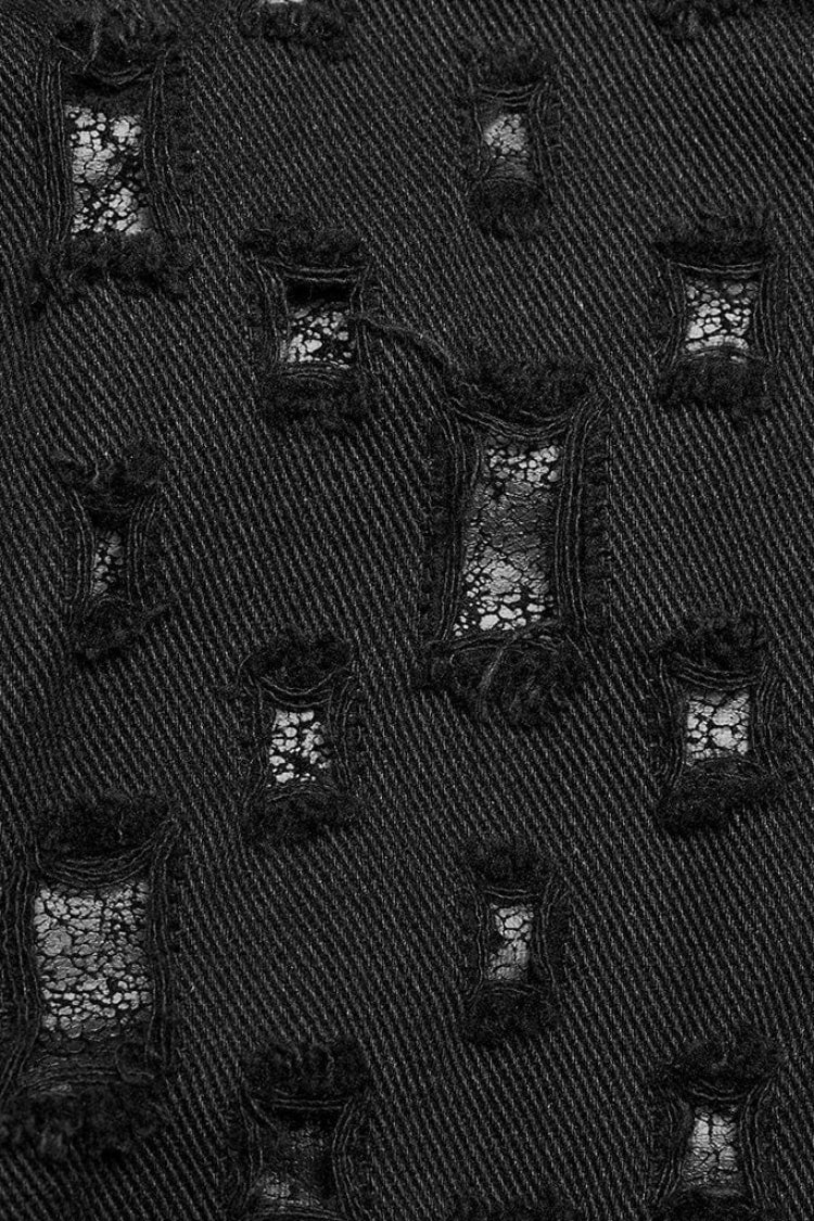 Steampunk Blouse with Stitched Holes & Cutout Design for Men