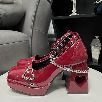 Sweetheart Y2K Square Lolita High Heels MK Kawaii Store