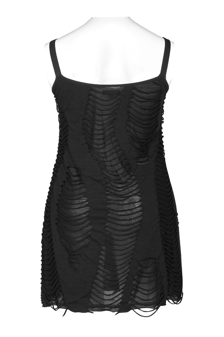 Onyx Grommet Strap Knit Plus-Size Punk Slip Dress for Women