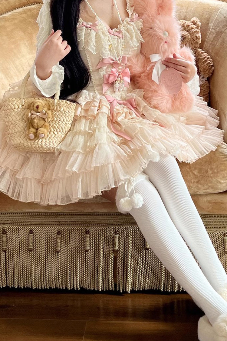 Ballet Style Multi-Layer Dress with Ruffles - Romantic