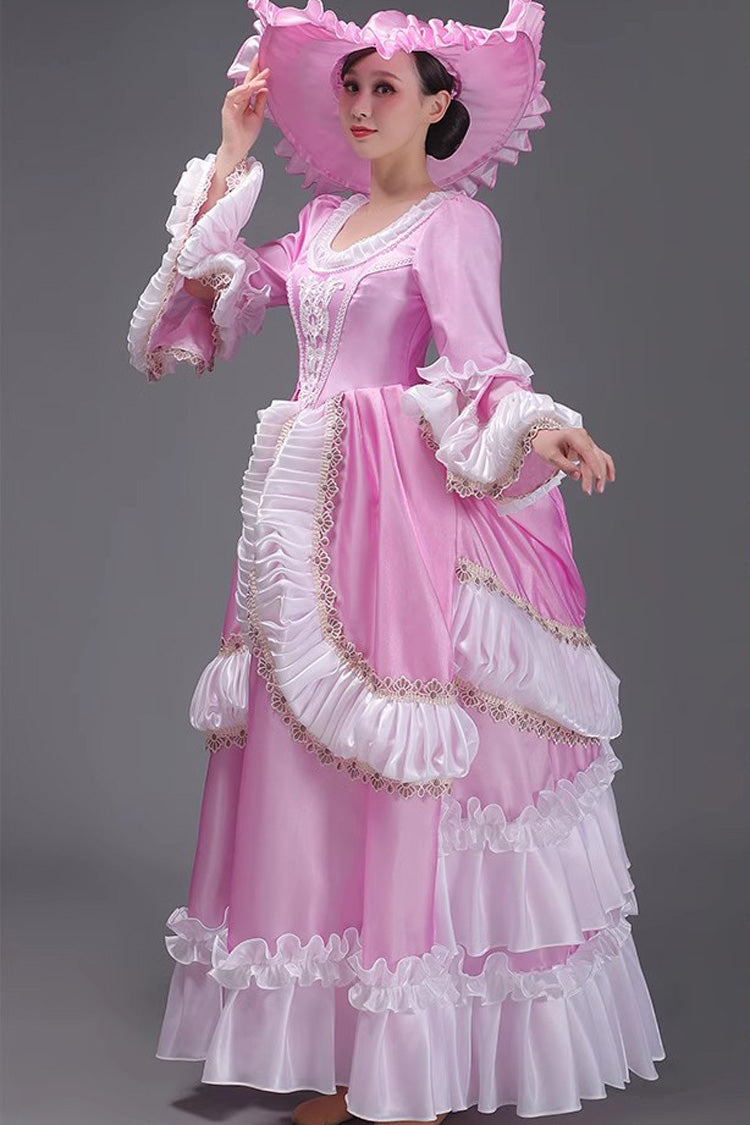 Multi-Layer Victorian Gown with Ruffled Sleeves - Classic