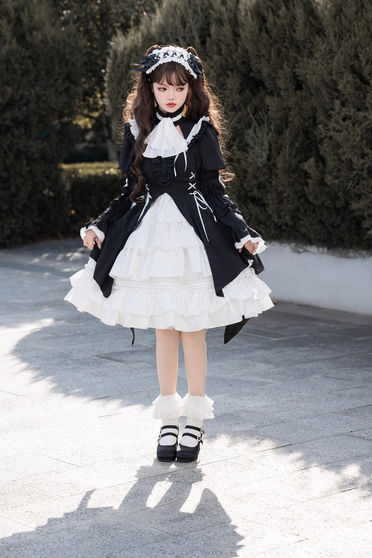 Noir Twilight Sorceress Cardigan Gown with Detachable Sleeves - Dark Lolita