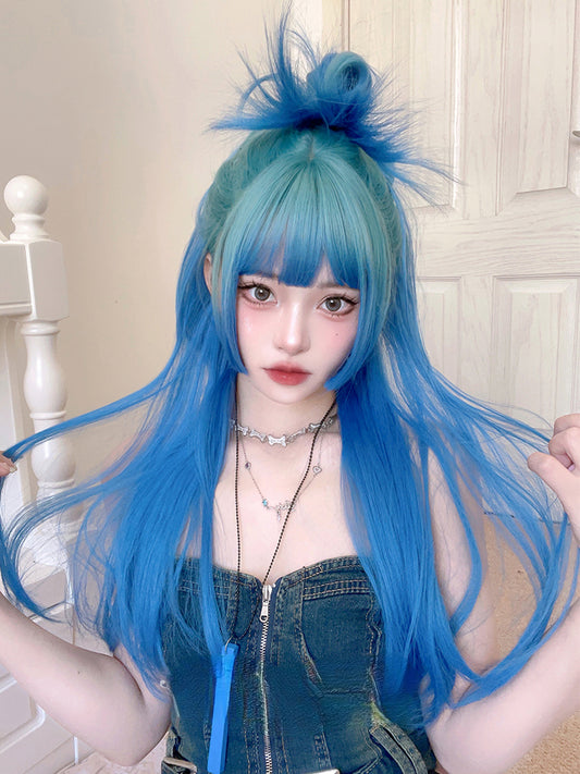 Casual Series Long Ocean Blue Gradient Wig ON981 MK Kawaii Store