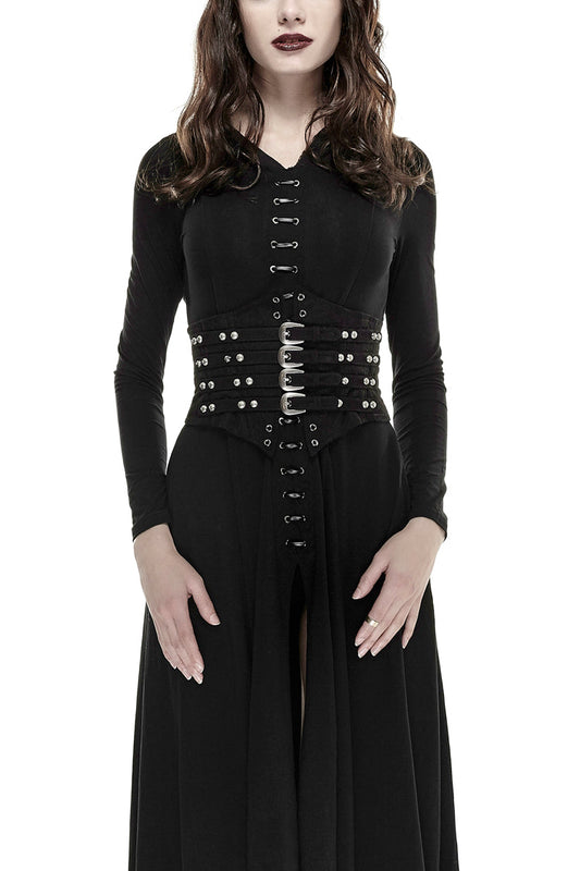 Black Nailhead Clasp Girdle Steampunk for Women