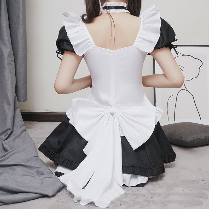 Princess Maid Bow Tie Costume Top Skirt Set