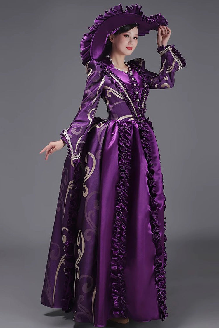 Victorian Princess Gown with Long Sleeves - Elegant