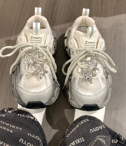 Star Heart Chain Reflective Shoes MK Kawaii Store