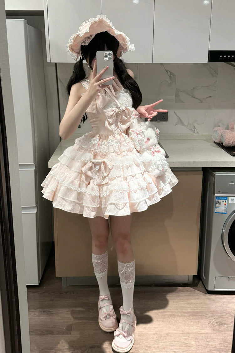Sweetheart Doll JSK with Multi-Layer Ruffles & Bowknot