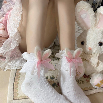 Sweet Bunny Ears Bow Ankle Socks