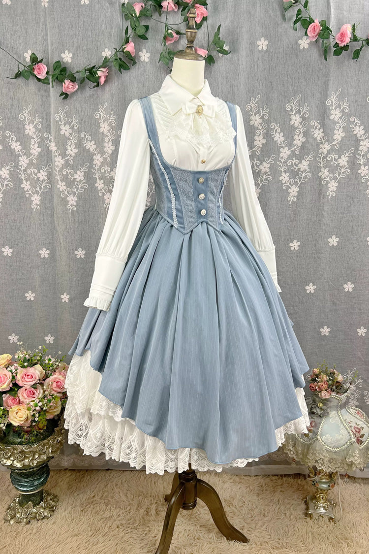 Dreamlike Realm Sleeveless Printed Ruffled Embroidered Corset Elegant Sweet Lolita JSK Dress