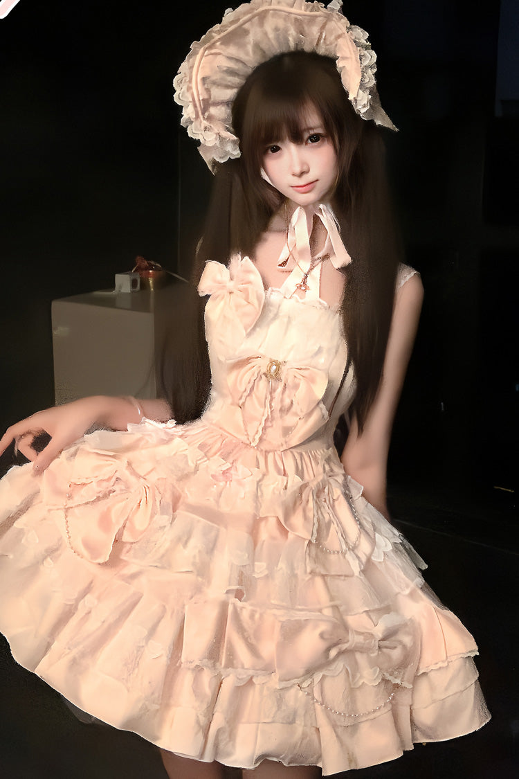 Sweetheart Doll JSK with Multi-Layer Ruffles & Bowknot