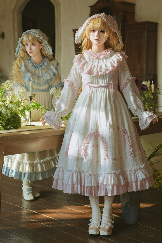 Twin Lilian Lolita Dress with Double Ruffles & Lace-Up Back