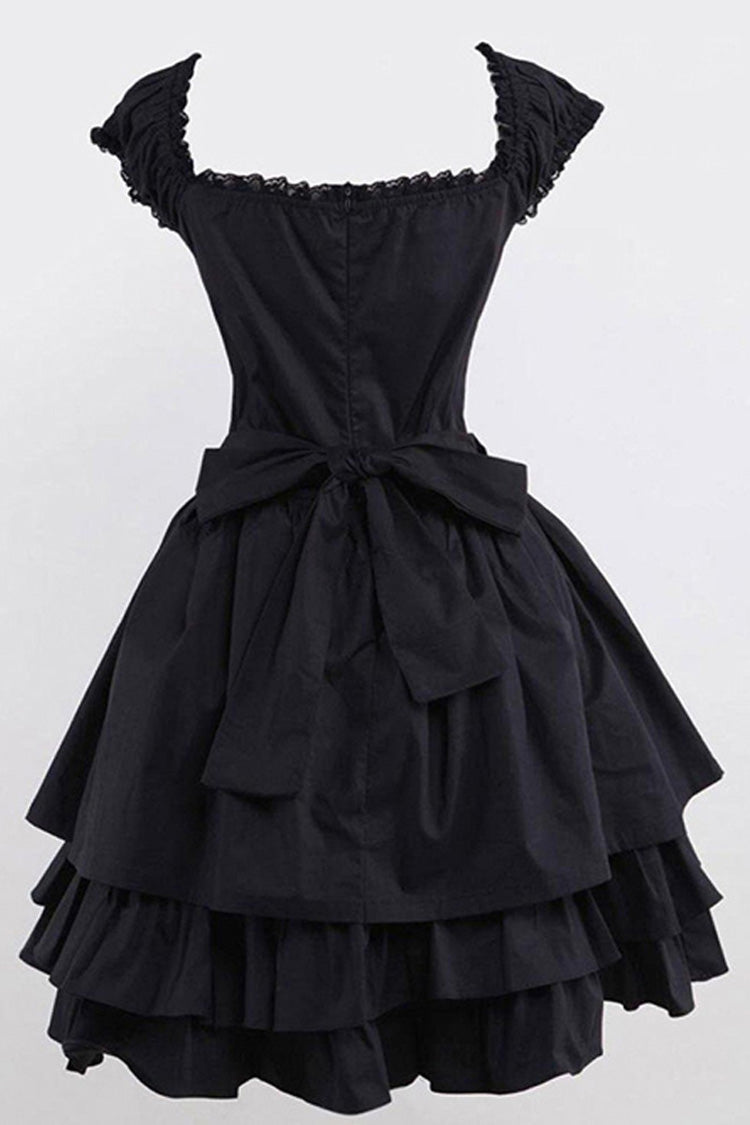 Lace Tiered Ruffle Sleeveless Gothic Lolita Dress