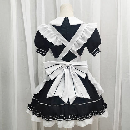 Lolita Devil Bow Knot Ruffled Maid Dress