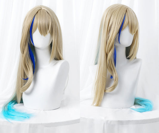 Honkai Star Rail Serval Blonde Blue Mix Wig ON1023