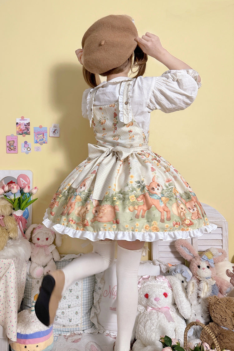 Daily Sweet Lolita Strap Dress with Ruffle Bow