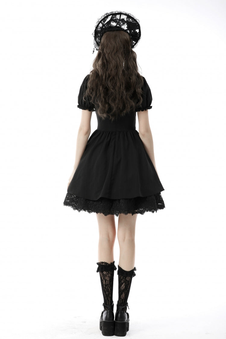 Lolita Doll Dress with Tulle and Puff Sleeves