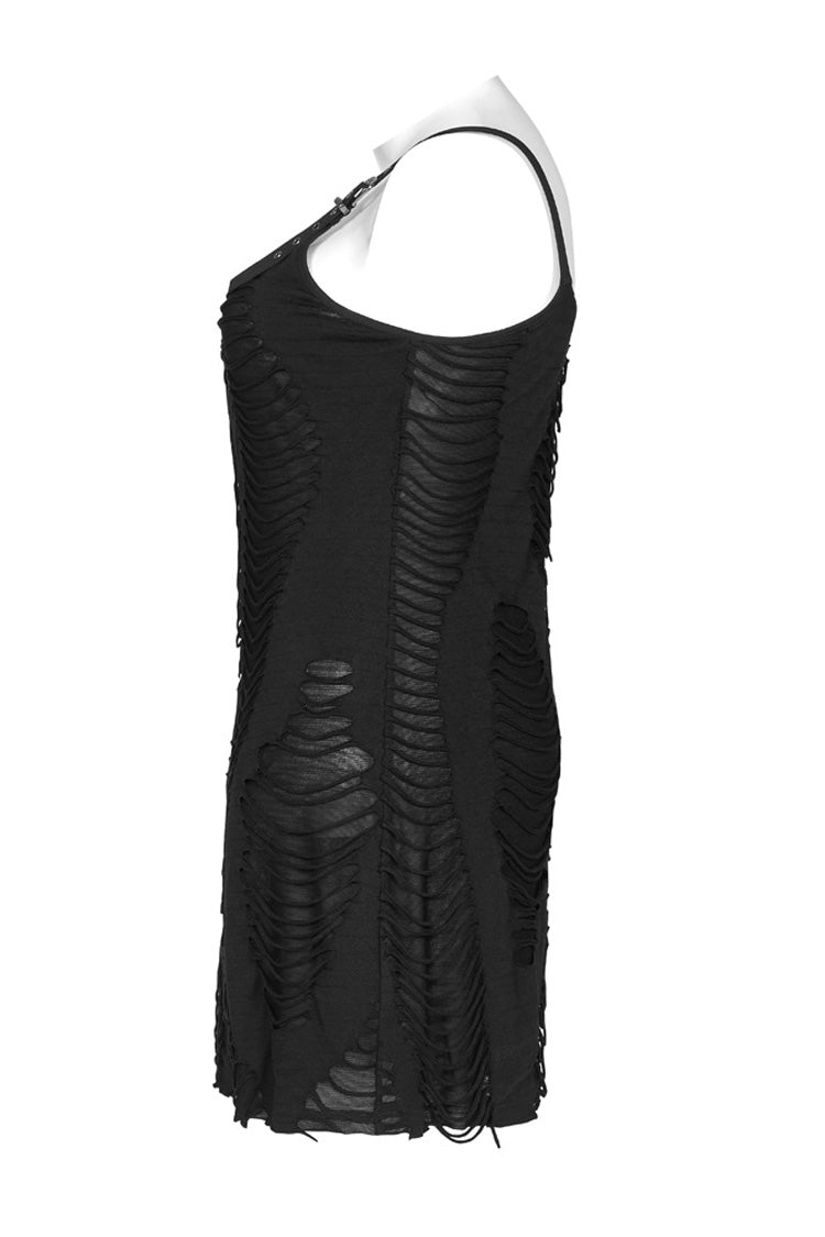 Onyx Grommet Strap Knit Plus-Size Punk Slip Dress for Women