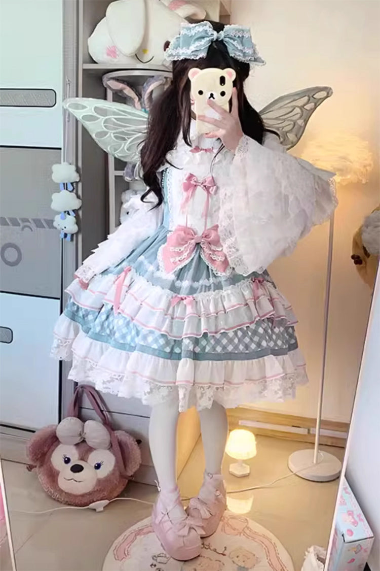 Heartbeat Floral Sleeveless Bow Lace Sweet Lolita Dress