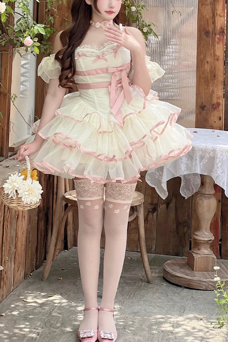 Ballerina Princess Tiered Dress with Bow & Fluffy Silhouette