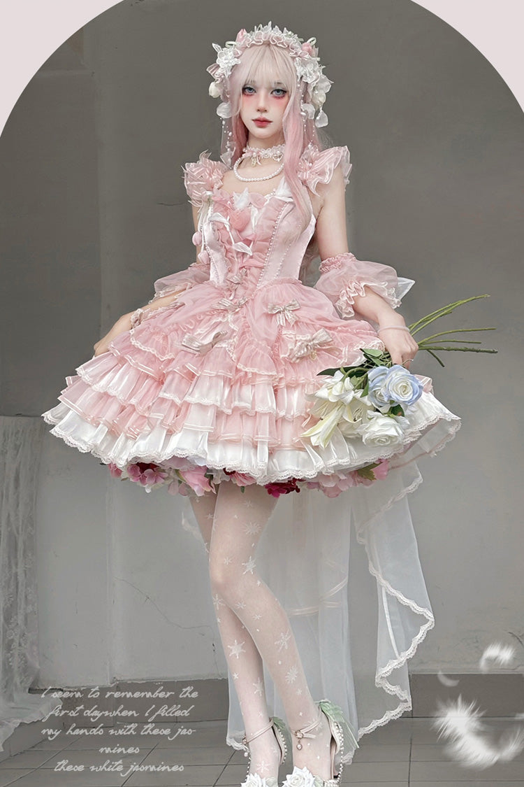 Tulip & Wind Chime JSK with Multi-Layer Ruffles & Bow