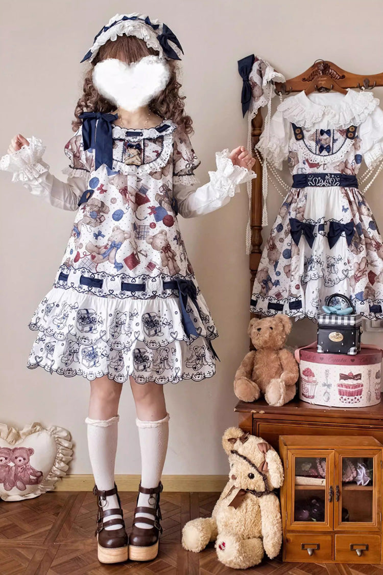 Double-Layered Sweet Lolita Dress with Round Collar