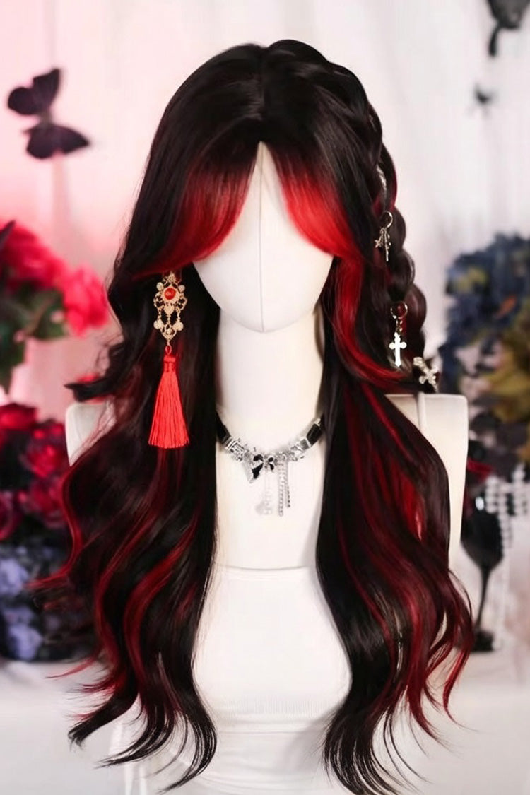 Scarlet Ebony Ombre Curly Gothic Sweet Lolita Hairpiece