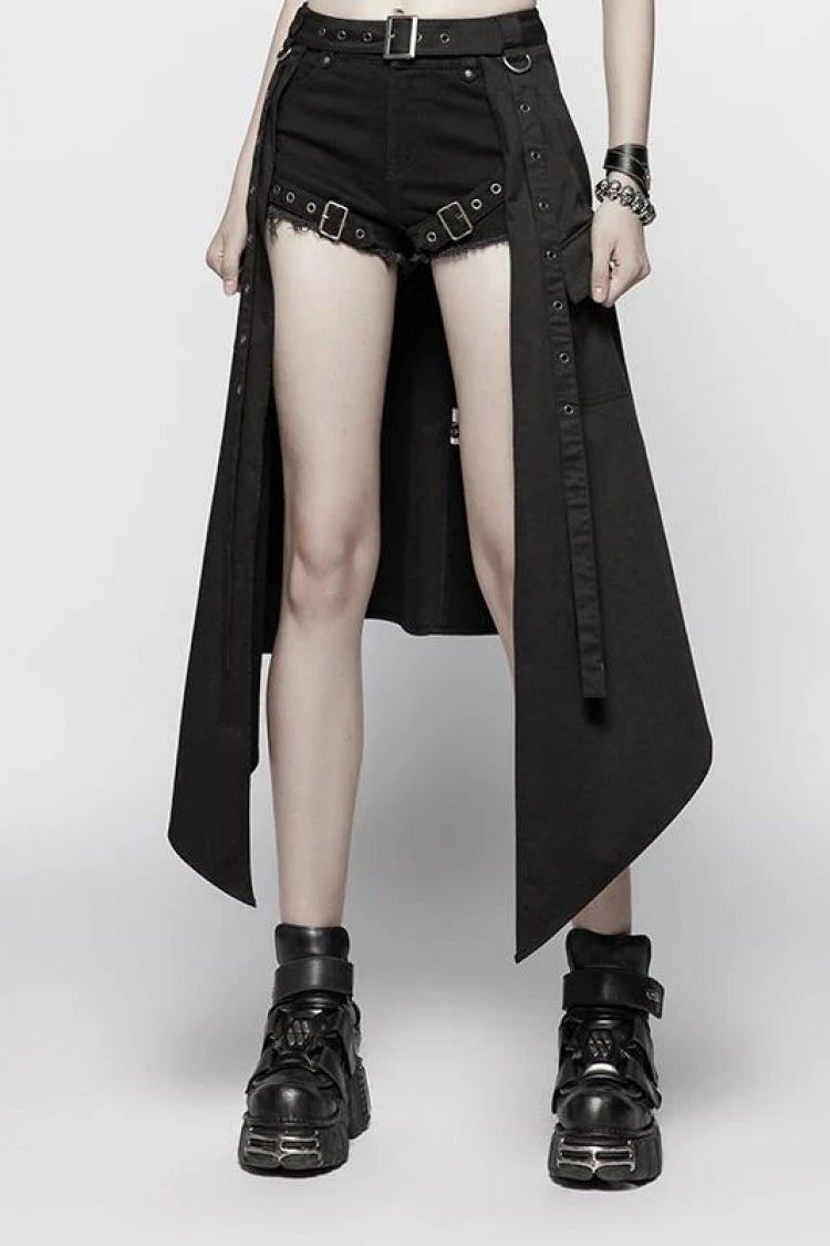Inky Eyelet Detachable Punk Skirt for Women