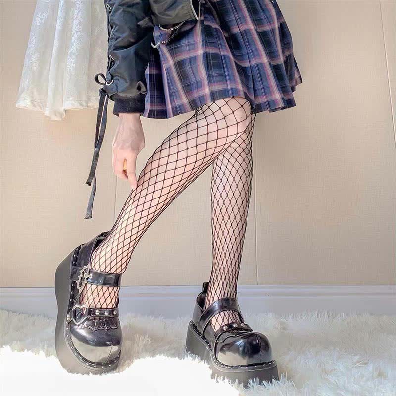 Punk Goth Bat Love Heart Buckle Platform Lolita Mary Janes Shoes MK19621