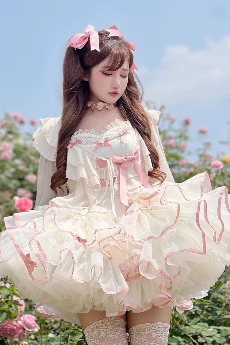Ballerina Princess Tiered Dress with Bow & Fluffy Silhouette