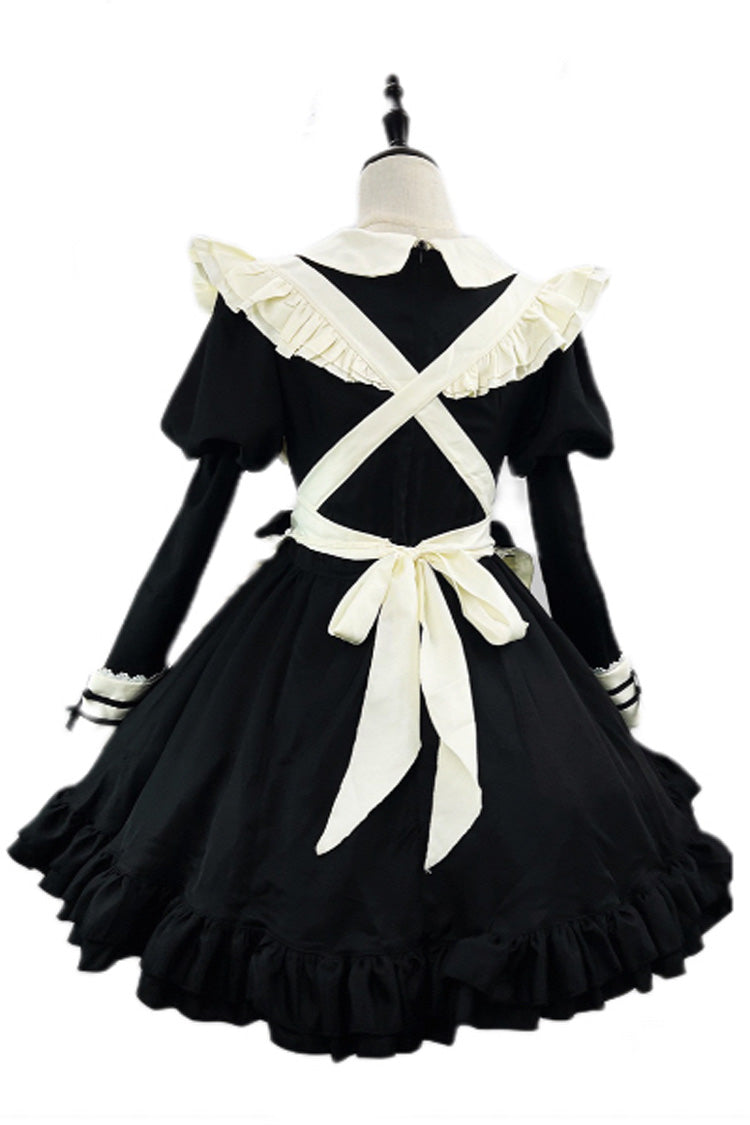Monochrome Maid Bow Accent Sweet Plus Size Lolita Full Set