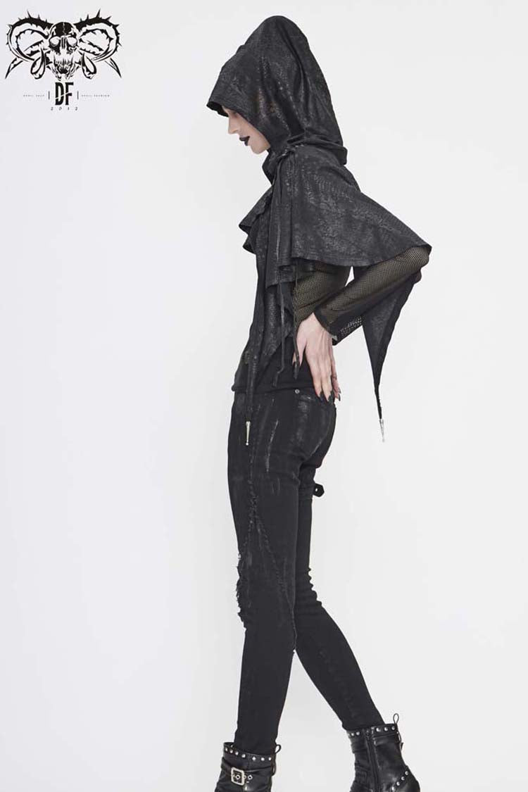 Umbra Vintage Knit Hooded Gothic Shawl for Women