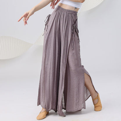 Vintage Flowy Split Wide Leg Casual Pants