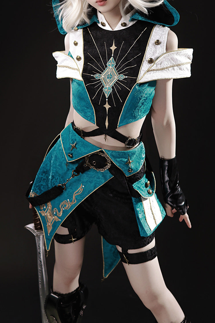 Traveler's Outfit Hooded Embroidery Ouji Set - Handsome Lolita