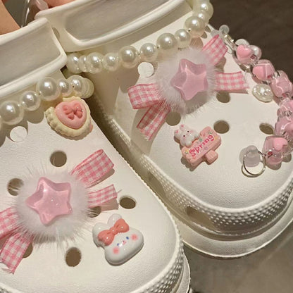 Kawaii Pearl Bow Hole Shoes - Kimi MK Kawaii Store