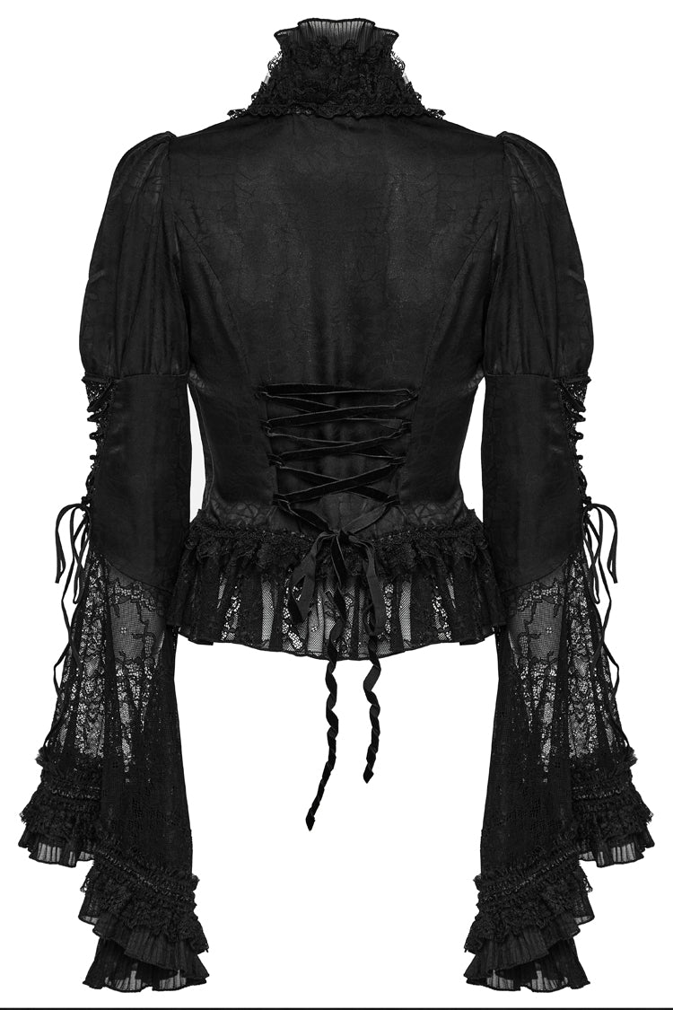 Gothic Adjustable Long Puff Sleeve Fitted Blouse for Women