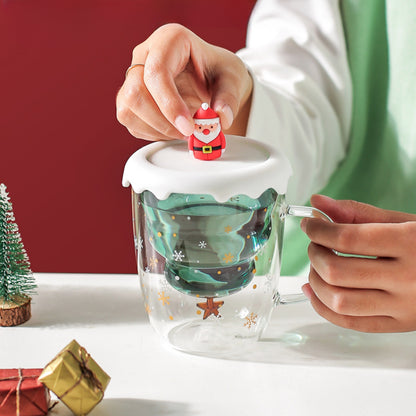 Christmas Glass Water Cup MK Kawaii Store