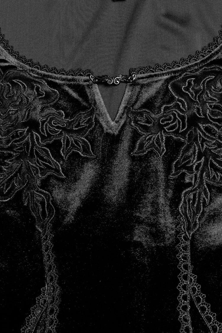Floral Embroidered Lace Gothic Gown