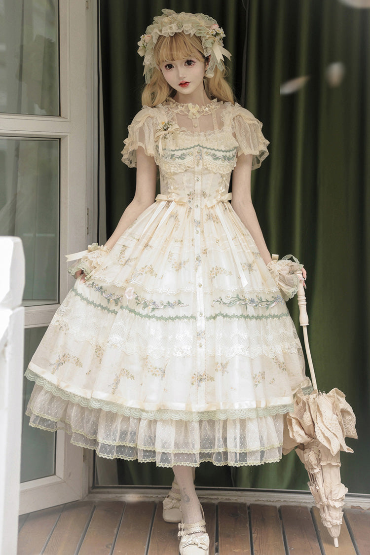 Princess Lolita JSK Dress with Lace and Embroidery