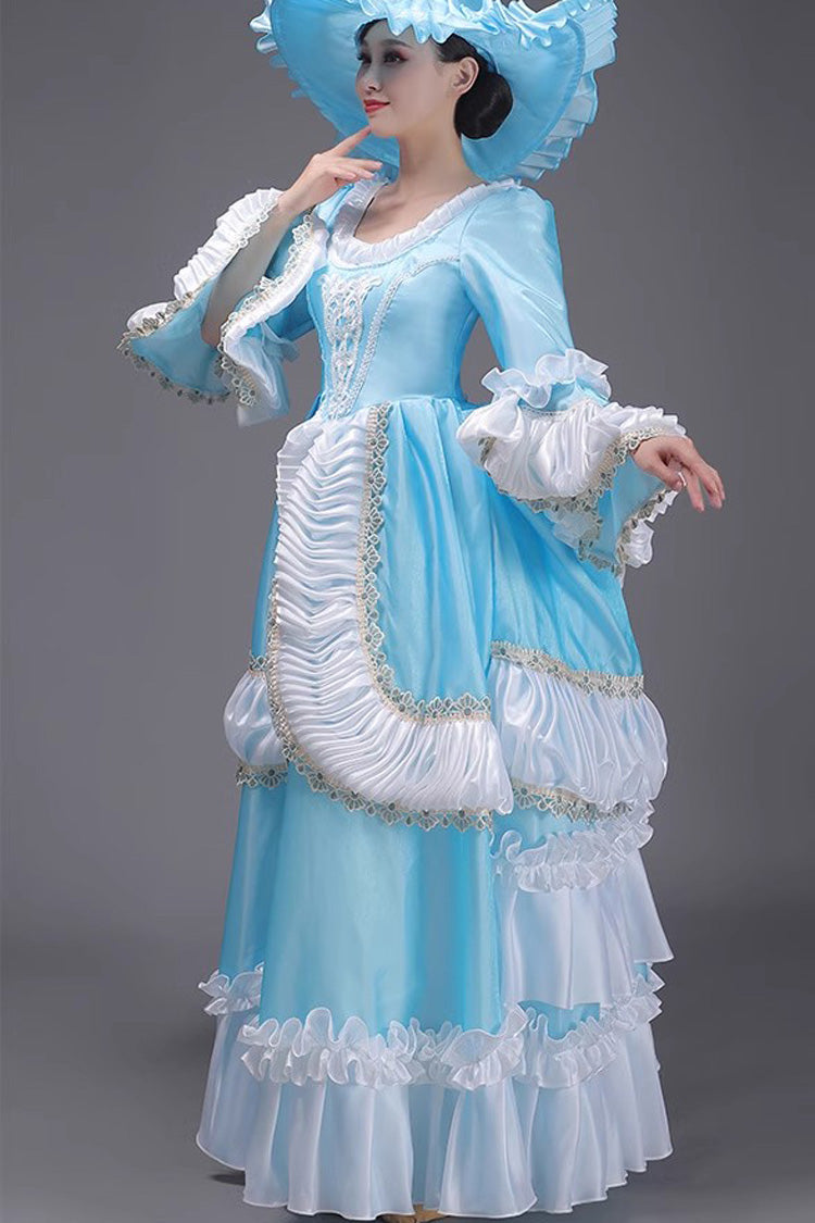 Multi-Layer Victorian Gown with Ruffled Sleeves - Classic