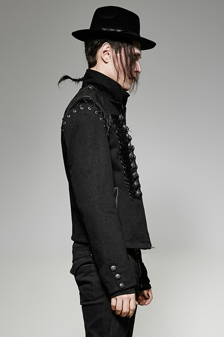 Coal Retro Button Double-Breasted Steampunk Coat for Men