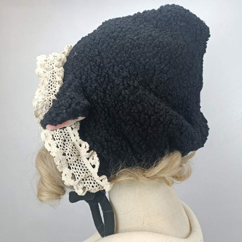 Cute Sheep Ears Lace Lolita Hat Warm