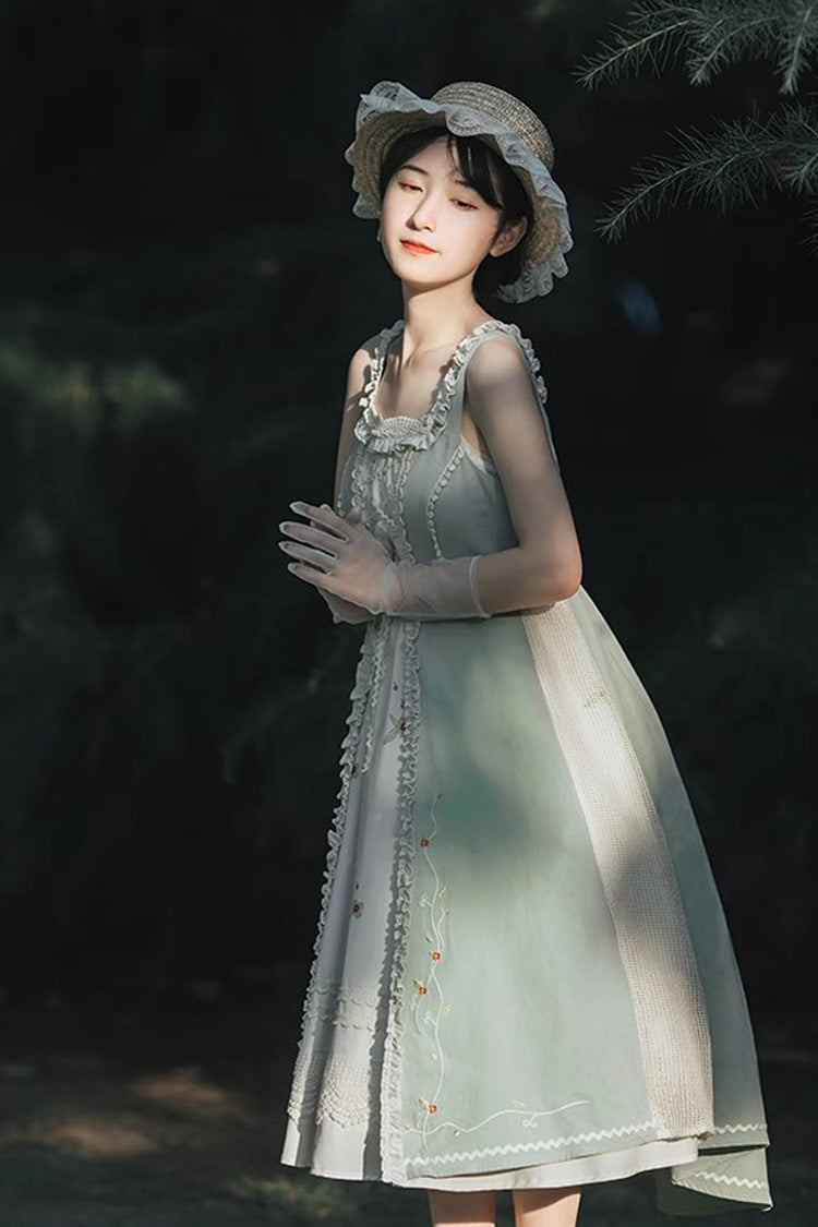 Classic Lolita JSK Dress with Pastoral Lace Floral